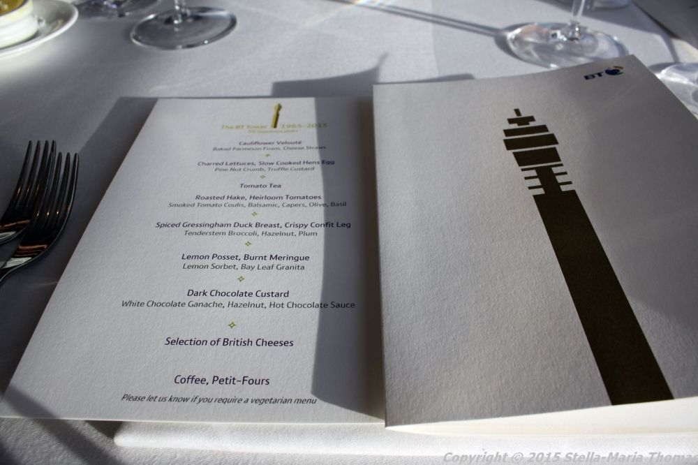 BT TOWER 50TH BIRTHDAY, MENU 010