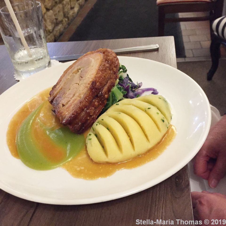 THE FOLLY, RARE BREED PORK (GLOUCESTER OLD SPOT PORK BELLY, WHITE PUDDING BON BON, SAUTEED CELERIAC, BUTTERED MASH) 006